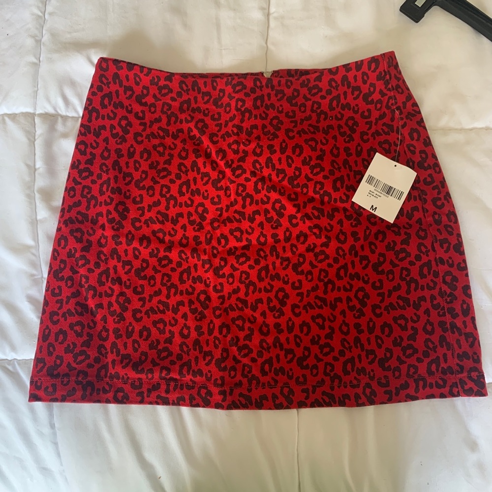 Cheetah print red skirt